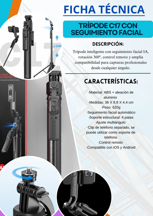 TRÍPODE C17 CON SEGUIMIENTO FACIAL